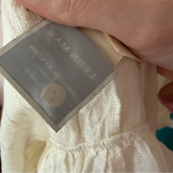 Leon Max Linen Blend Mother of Pearl Beaded Tunic Small - Picture 9 of 9